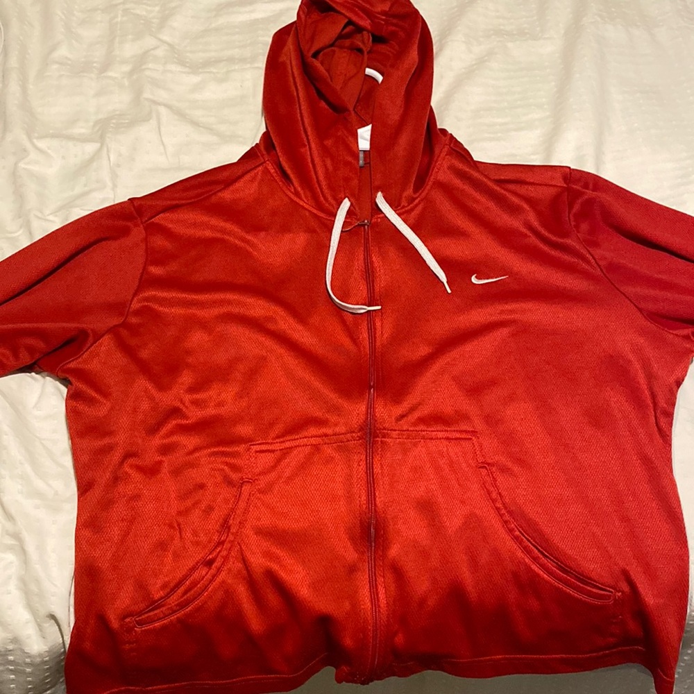 Nike red and white sweater
